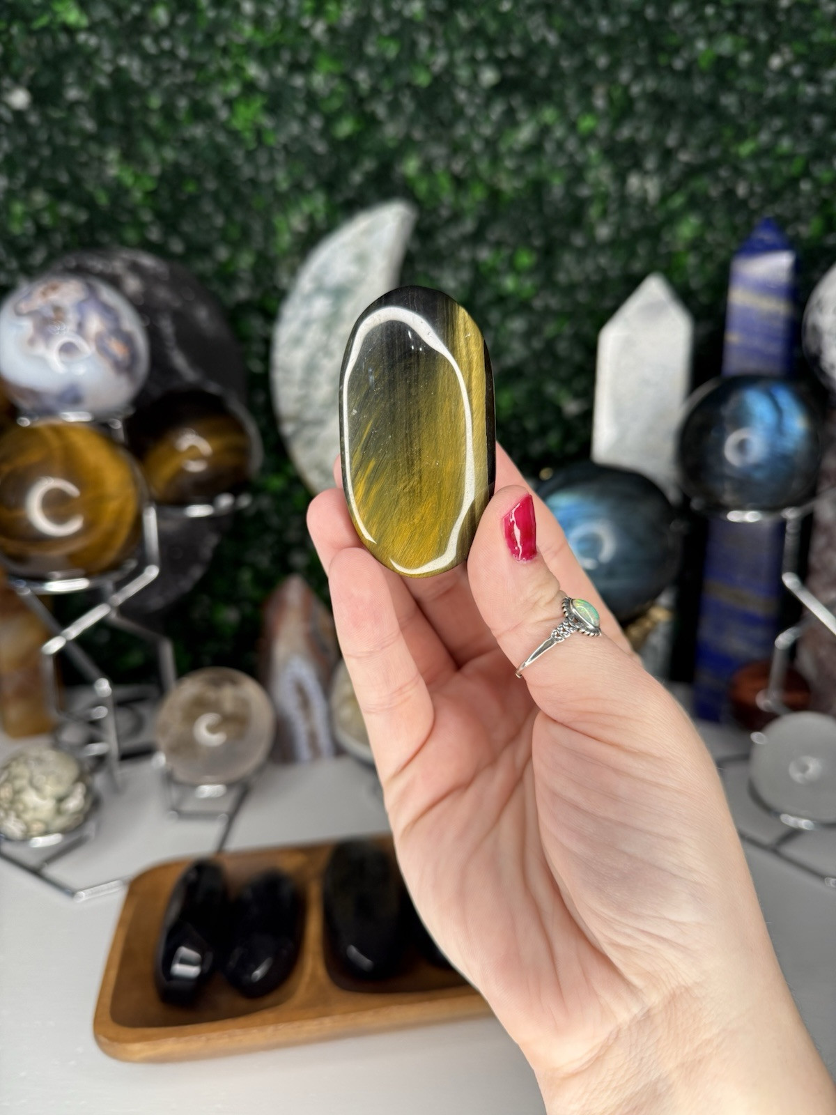 Blue Tiger’s Eye Palm Stones | Crystal Worry Stones