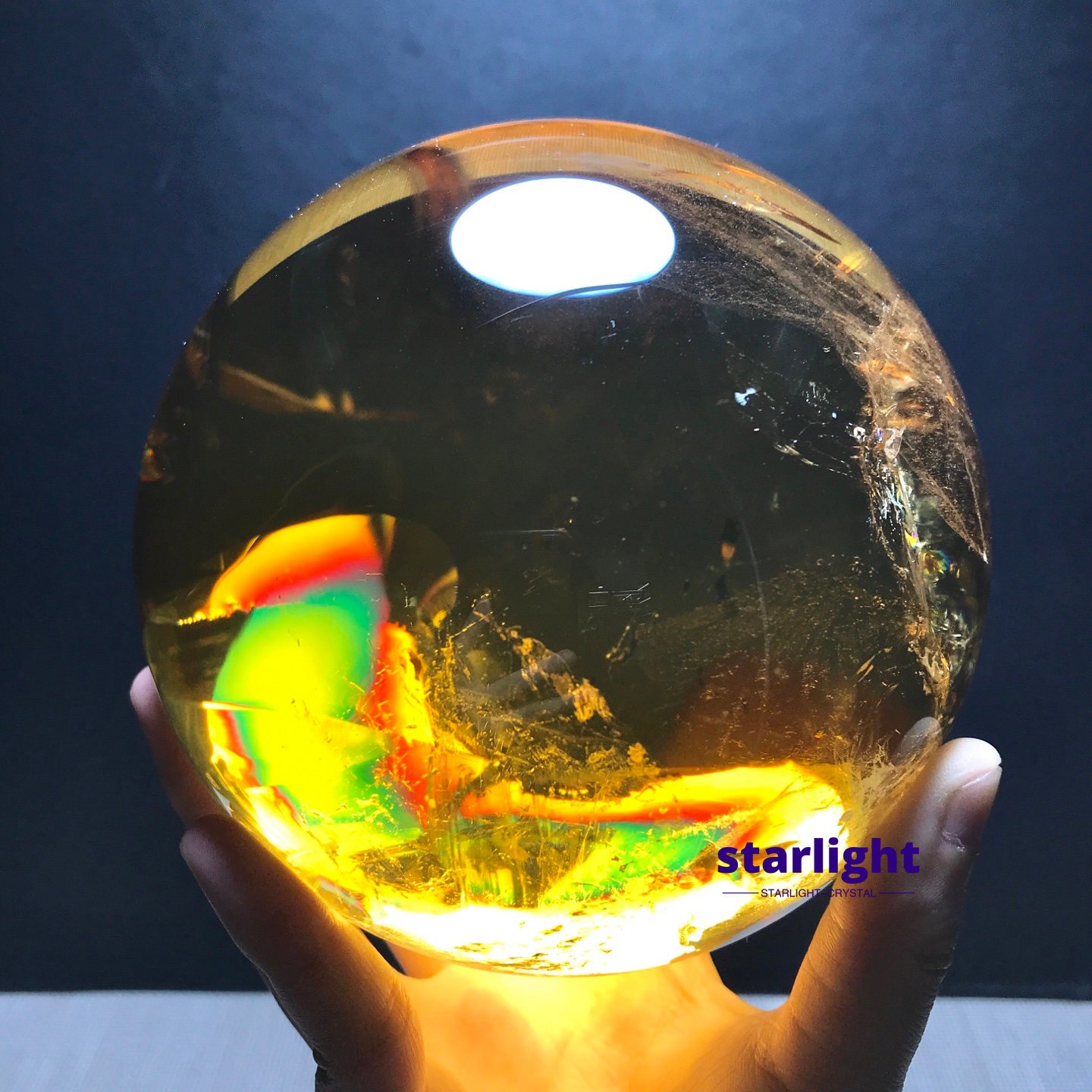 5.8LB Top Natura Citrine Quartz Sphere Quarzt Crystal Ball reiki Healing