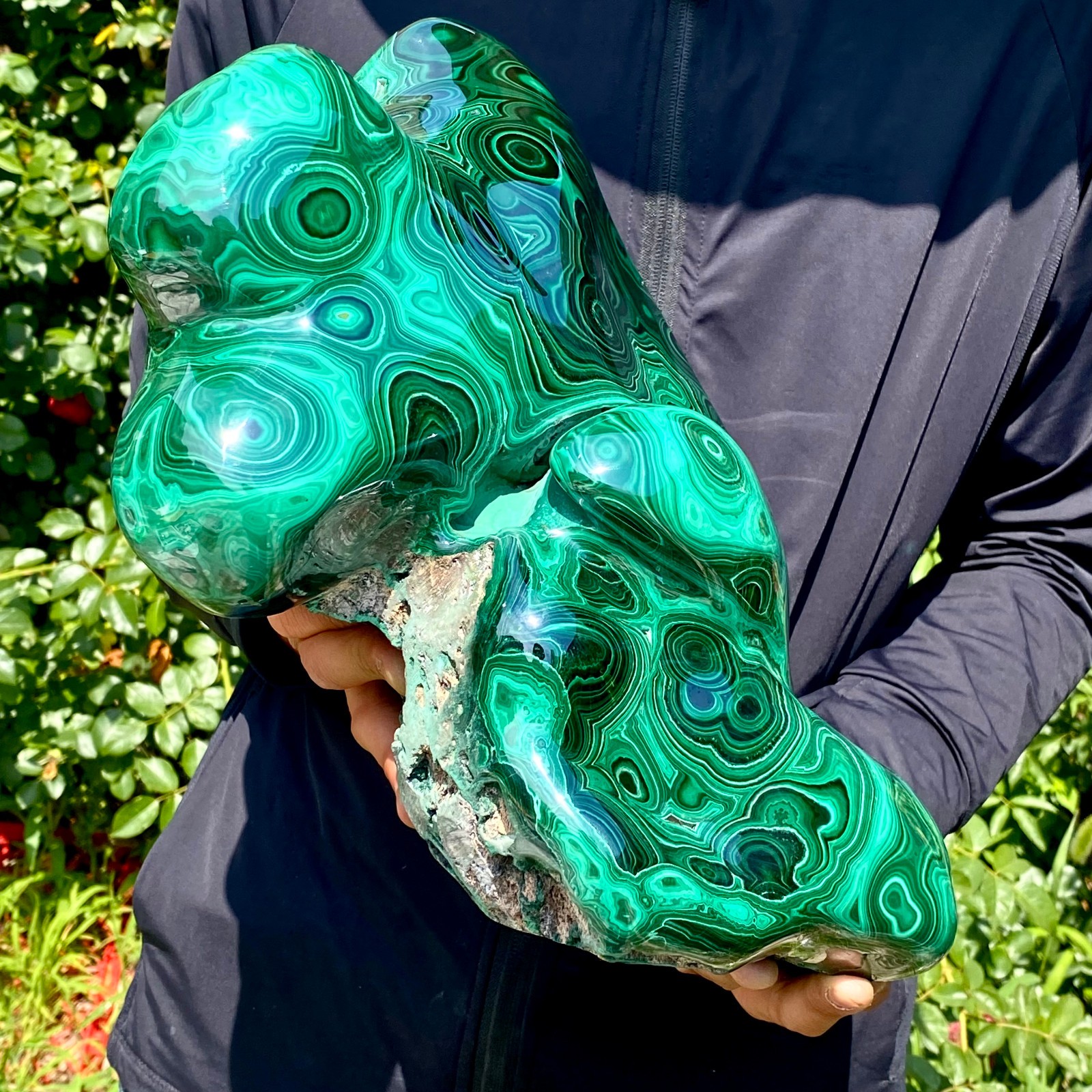 35.2LB Natural Polished Malachite Mineral freeform specimen Reiki Stone Healing