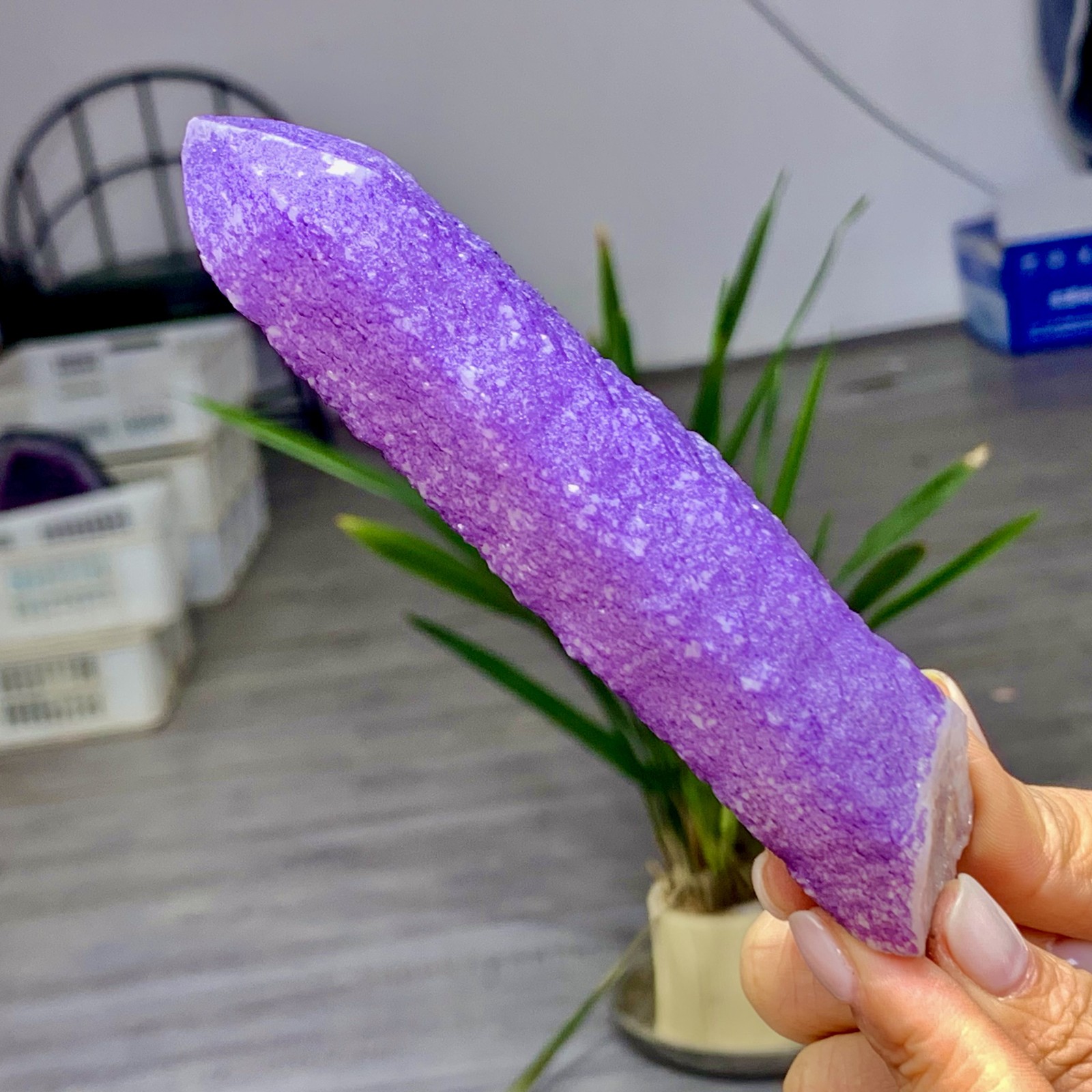 171GNatural Inner Mongolia purple fluorite crystal calcite symbiotic mineral