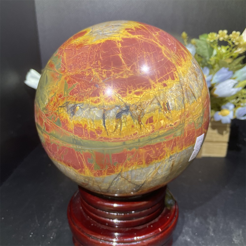 10.5LB 5.3″Natural Cherry Creek Jasper Sphere Crystal Reiki Energy Ball Decor