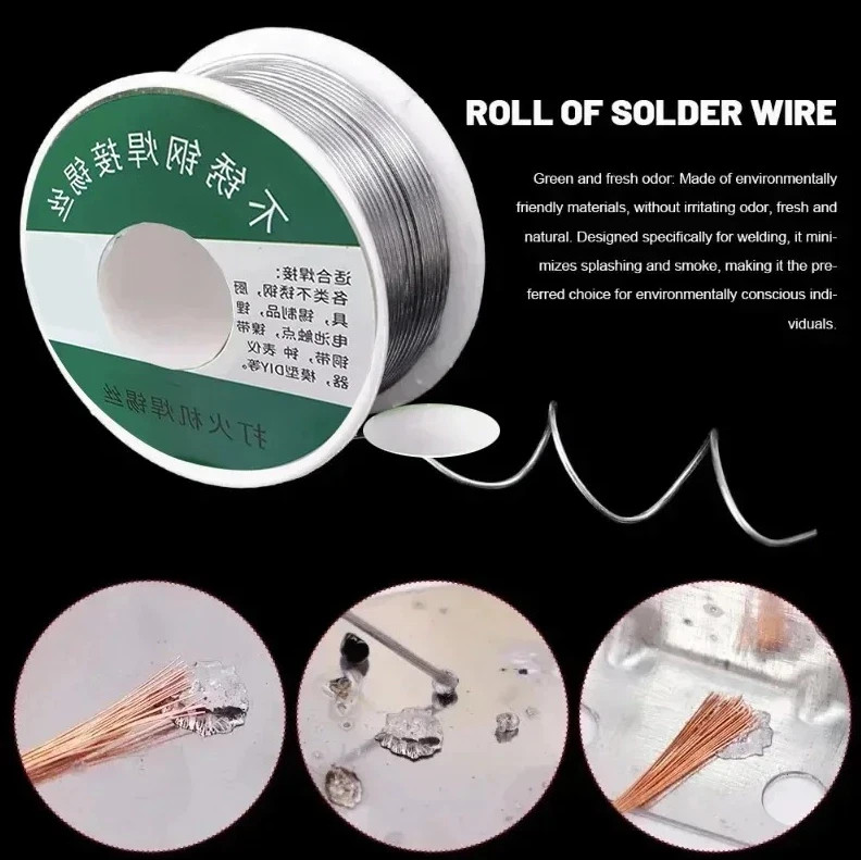 1pc Rosin Core Solder Wire 0.8mm/1.0mm 20g–50g-100g No-Clean Flux 2.0%