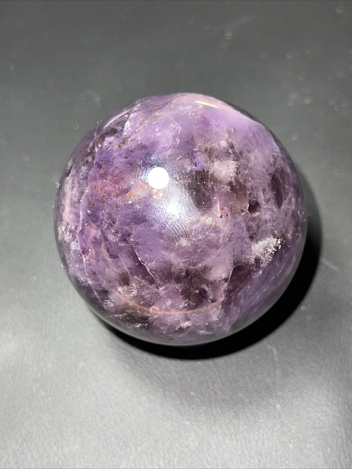 Auralite 23 Crystal Sphere Ball Orb Excellent Flash And a Rainbow 52.2mm 196g