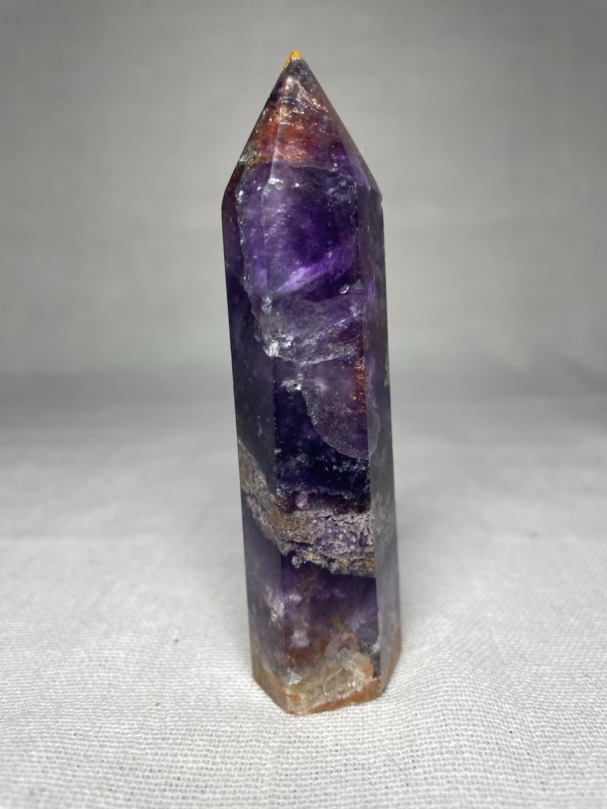 Exquisite Amethyst Tower, Natural Crystal Obelisk Gem 75g