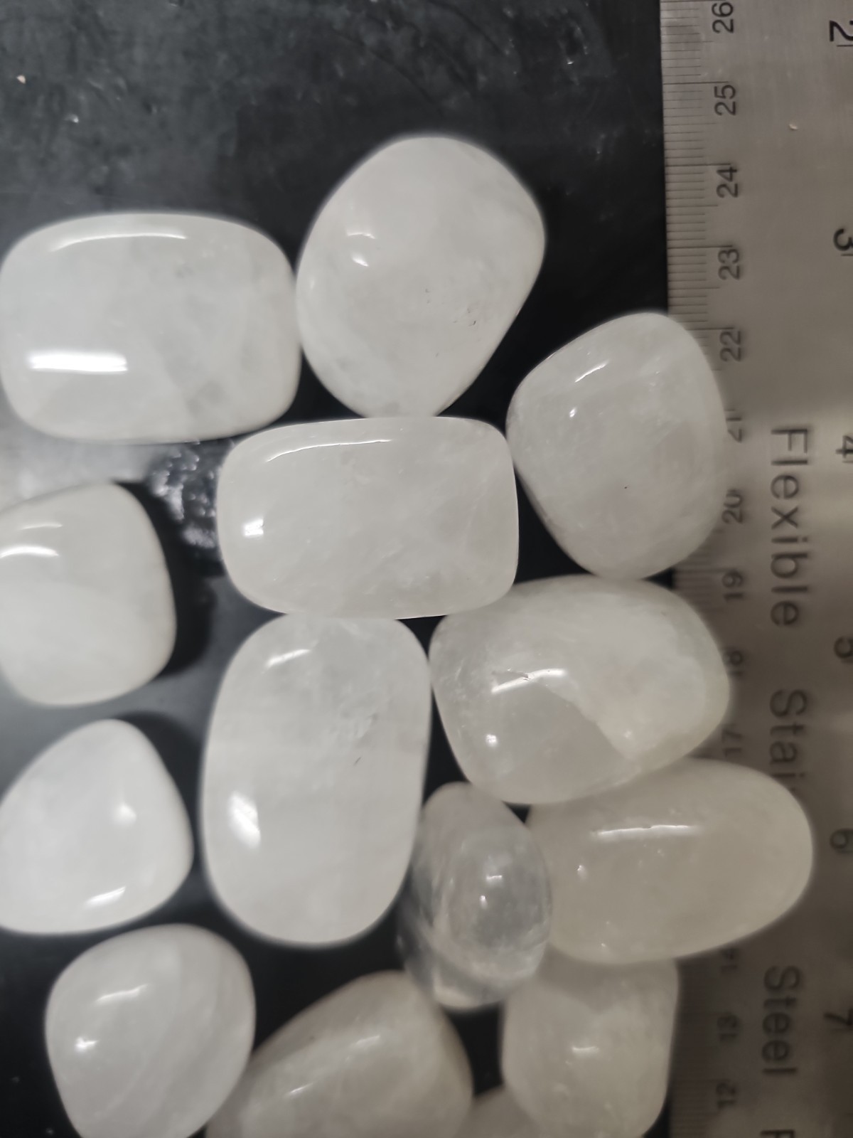 Bulk 2 Pound Lot Tumbled Snow White Quartz – Large 1″ to 1-1/4″ Healing Stones