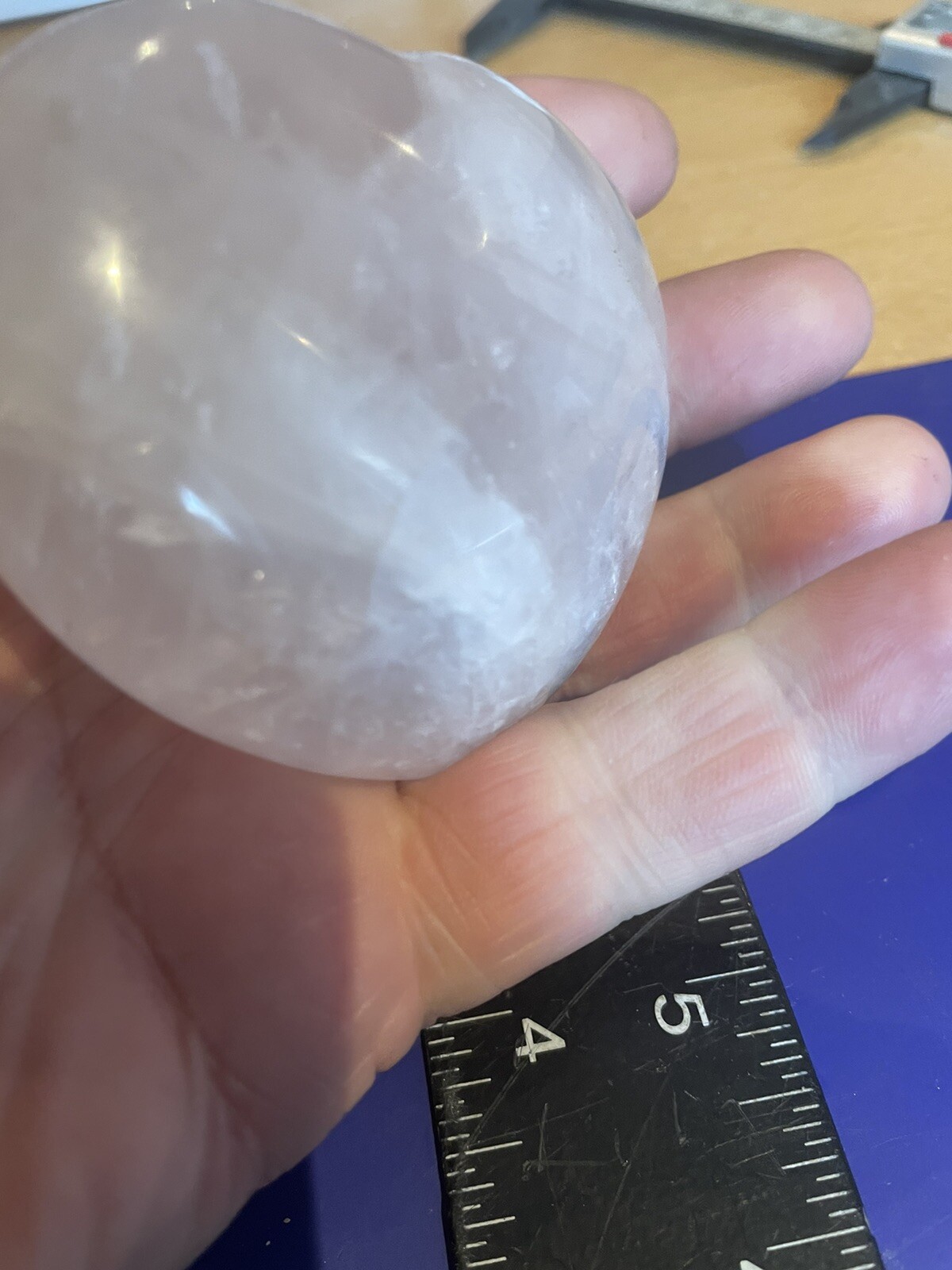 Large 8 cm 278 Grams Rose Quartz Puff Heart Crystal Love U.K. Seller F1#7