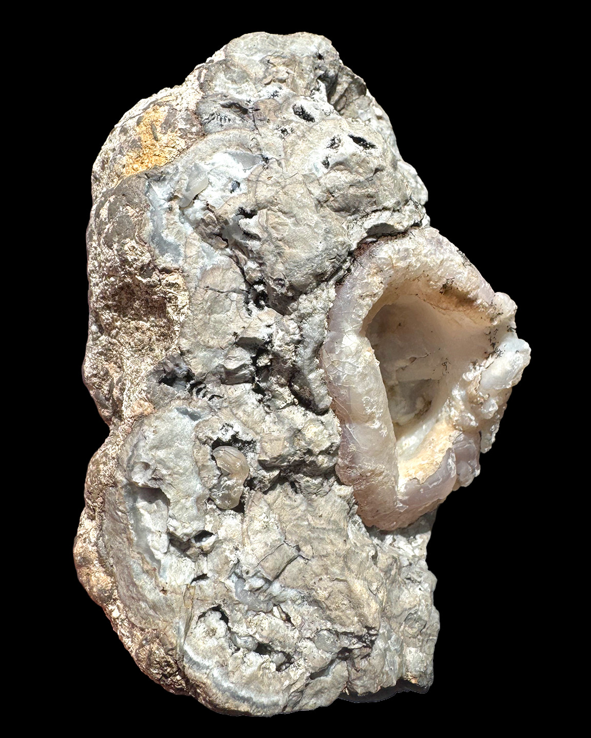 1.5 LB Unique Quartz Vug Agate Geode for display from United States