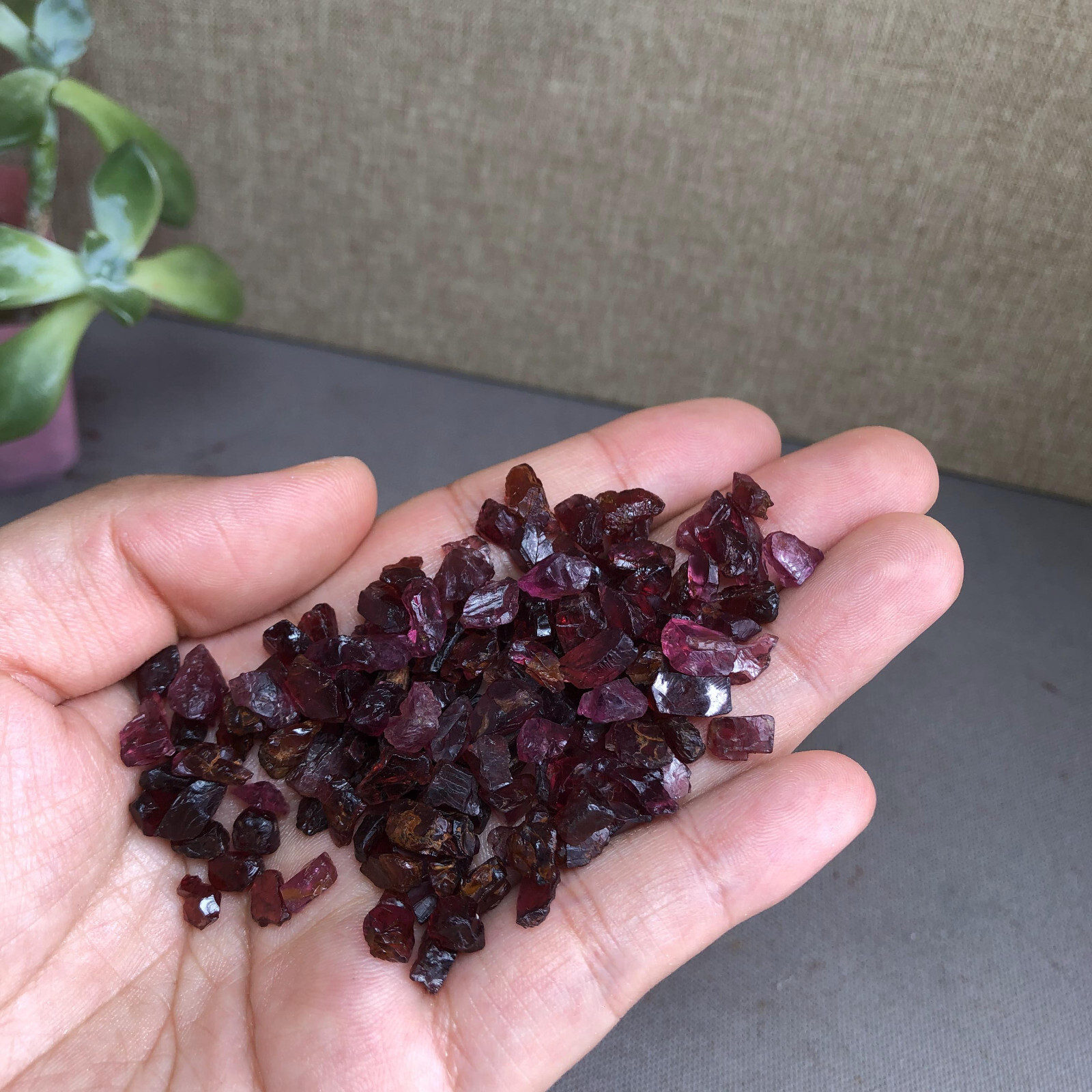 140+pcs Natural tiny Garnet gemstone pieces Crystal specimens 40g A2741
