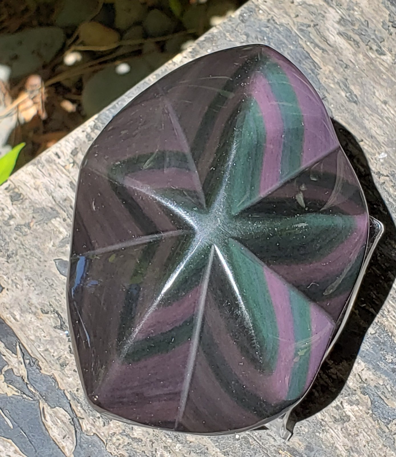 4.5″ Rainbow Obsidian Crystal Puffy Star Free Form, 518g or 1.1 lb