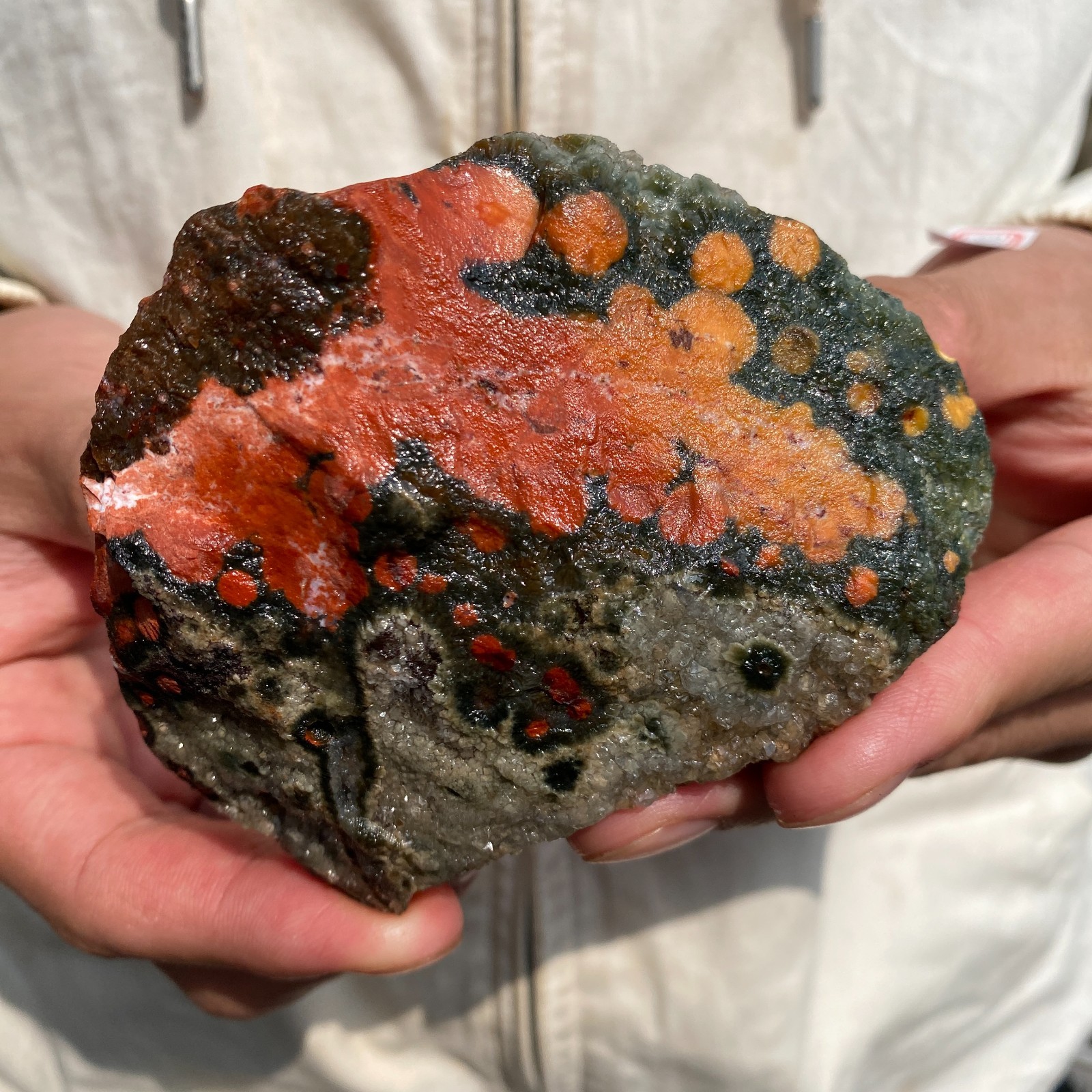 350G Rare Natural Raw Ocean Jasper Rough Quartz Crystal Mineral SpecimeM