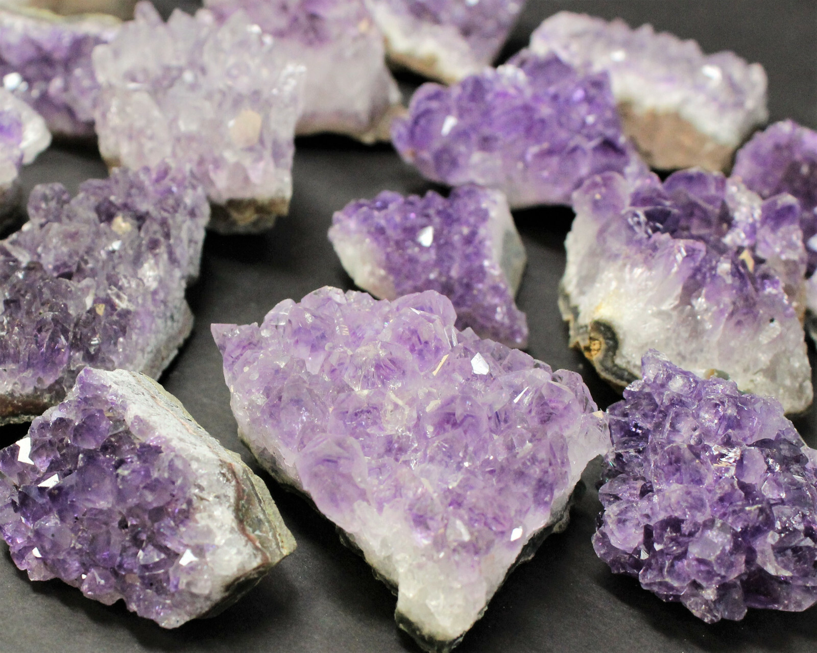 Bulk Lot 1 Kilo (2.2 lb) Amethyst Crystal Cluster Small Specimens 15 – 25 Pieces
