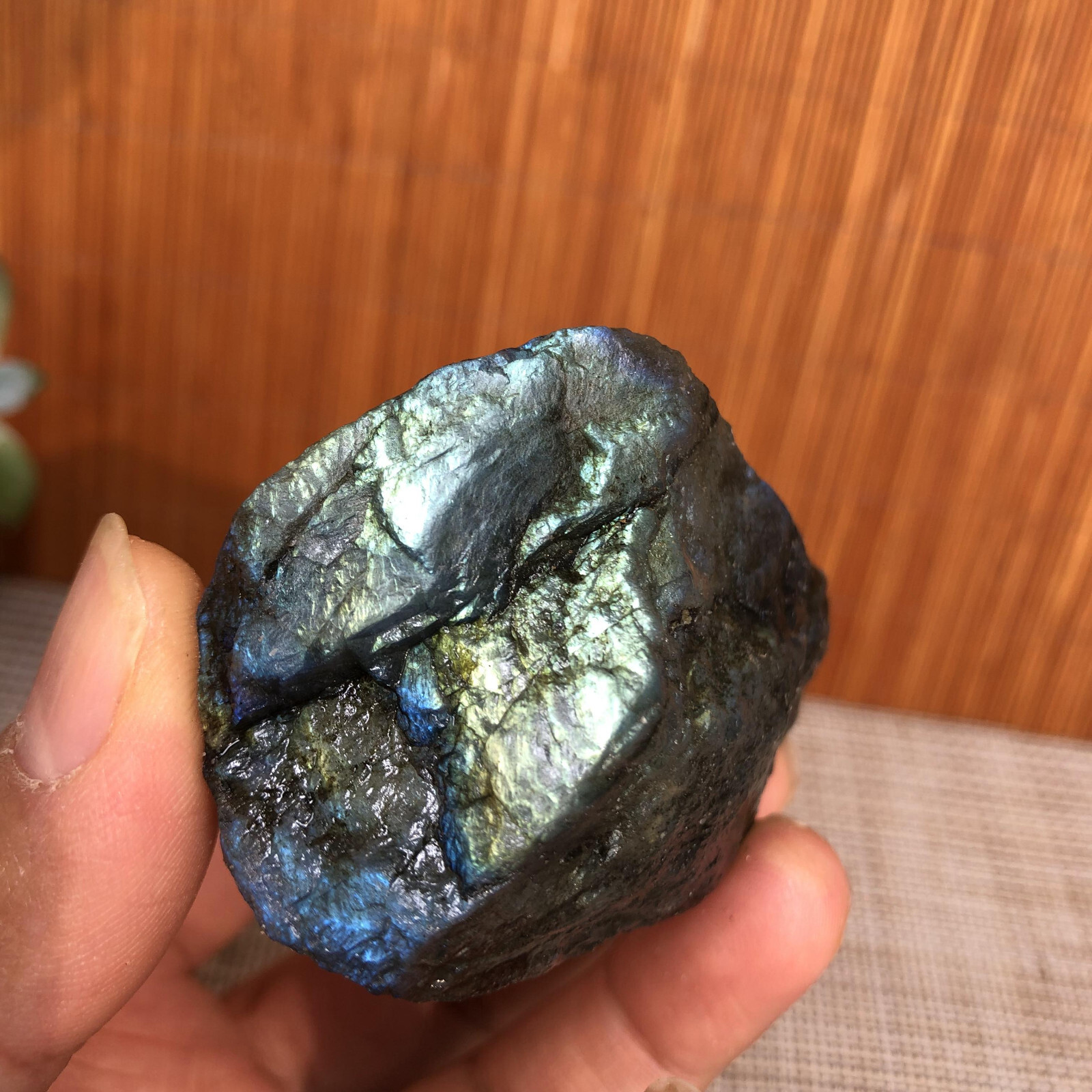 59mm Natural Labradorite Crystal gemstone rough original Specimen 110g A3566