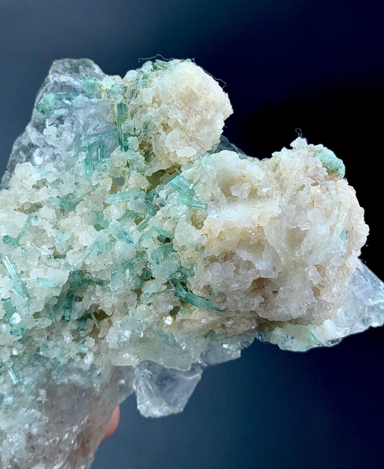 379gram Tourmaline Crystals With Quartz From Afghanistan. (124x94x34mm)