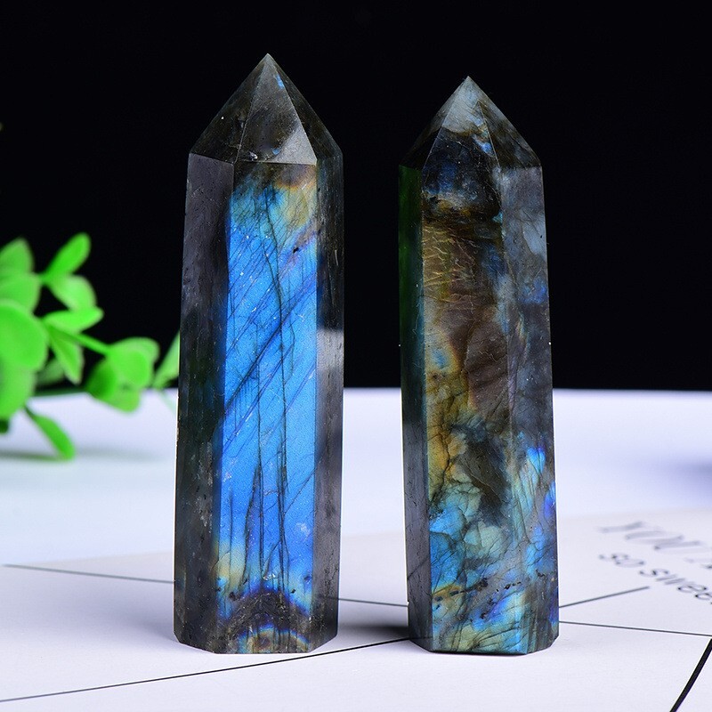 3.15″-3.54″ Natural Labradorite Crystal Tower Healing Crystal Obelisk Reiki Gift