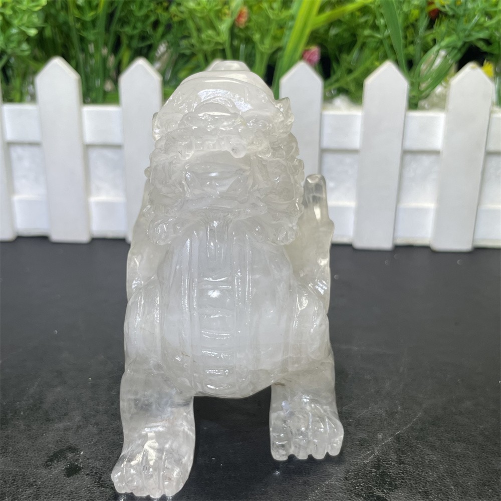 1.1LB 3.9″ Natural A++Clear Quartz Qilin Crystal Quartz Reiki Gift Mineral Decor