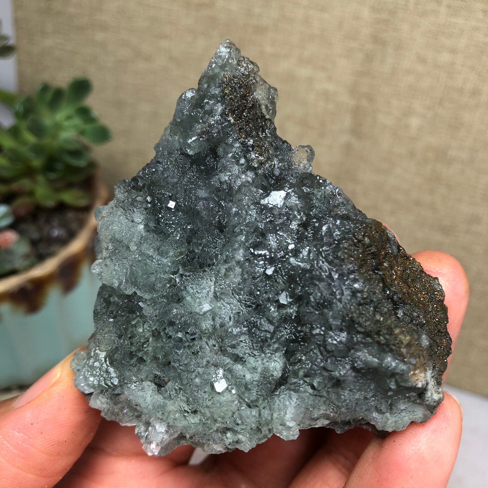 78g NATURAL Green Cubic FLUORITE Crystal Cluster Mineral Specimen A4734