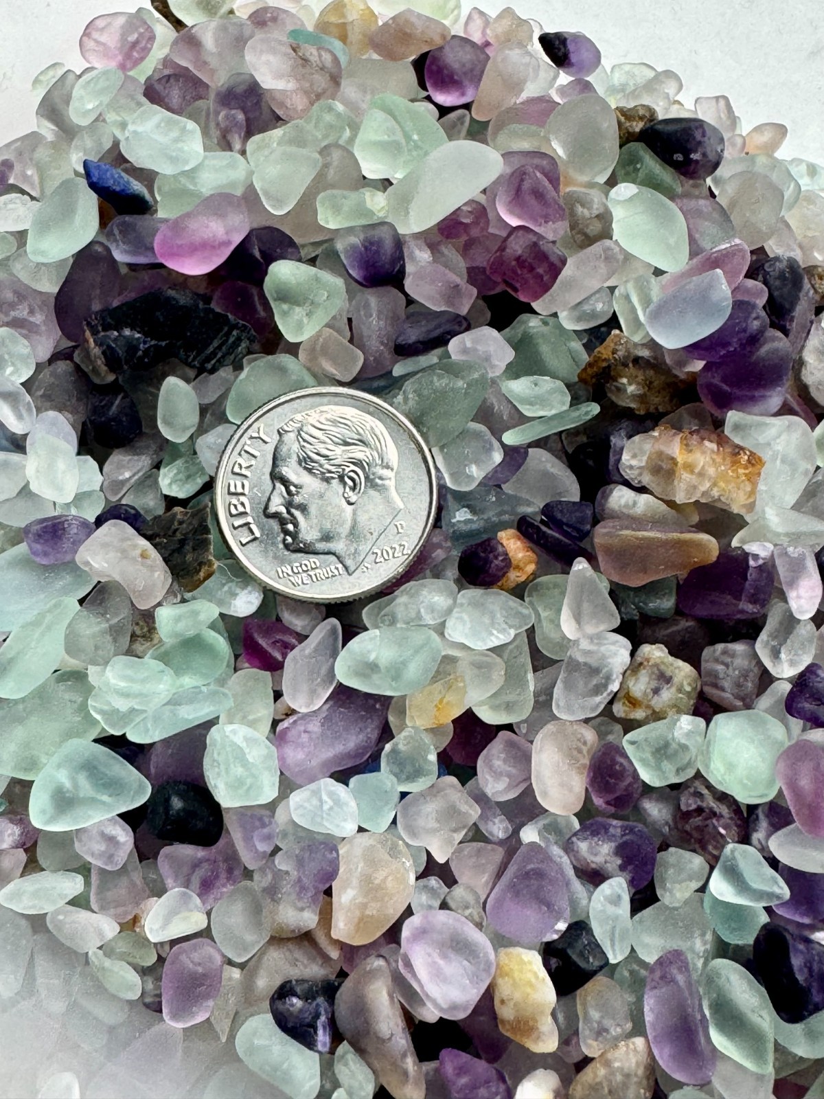 Rainbow Fluorite – Small Tumbled Chips – 100% Crystal 5-8mm FM