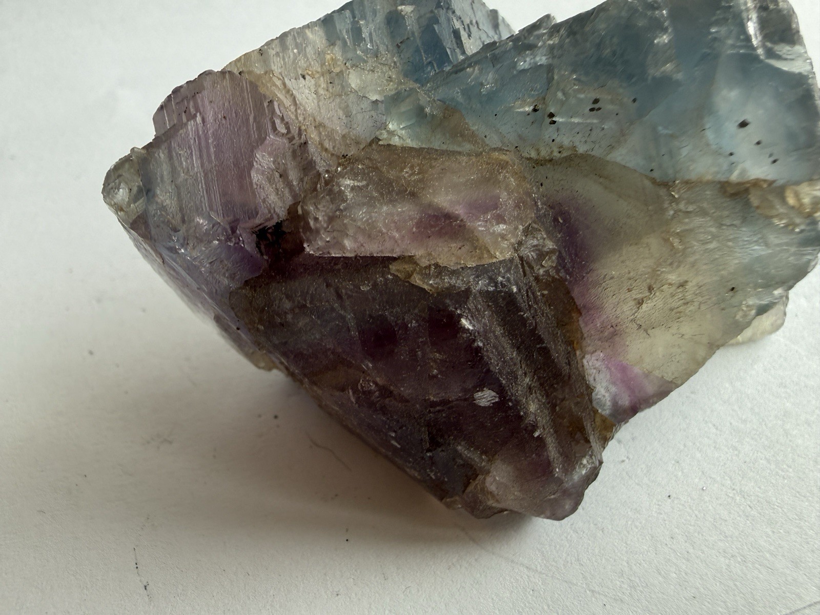 Natural Rainbow Fluorite Crystal Specimen 196g Translucent Purple Blue Green