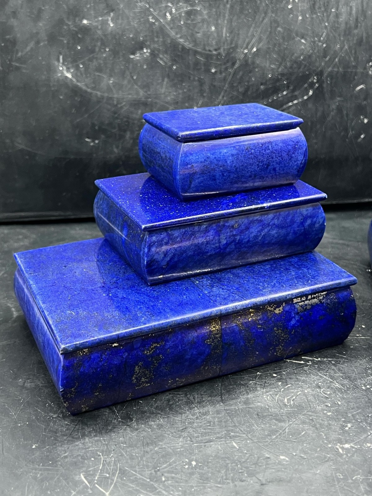 Premium 1.4kg Lapis Lazuli Stone Boxes Set – Natural Afghan Blue Gemstone