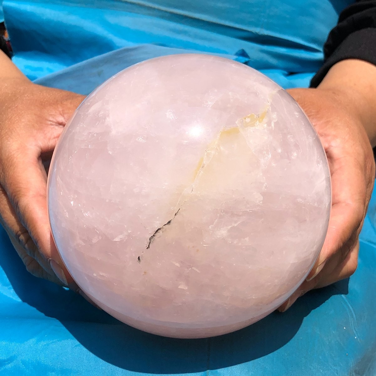 6.13 LB Natural Pink Rose Quartz Crystal Sphere Ball Healing Reiki 5082