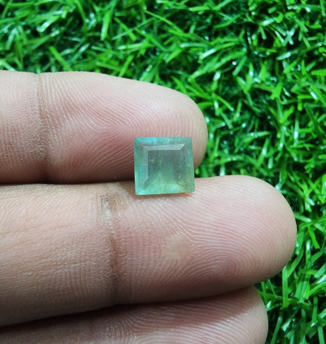 Awesome Colombian Emerald Faceted Square Shape 1.25 Crt Loose Gemstone