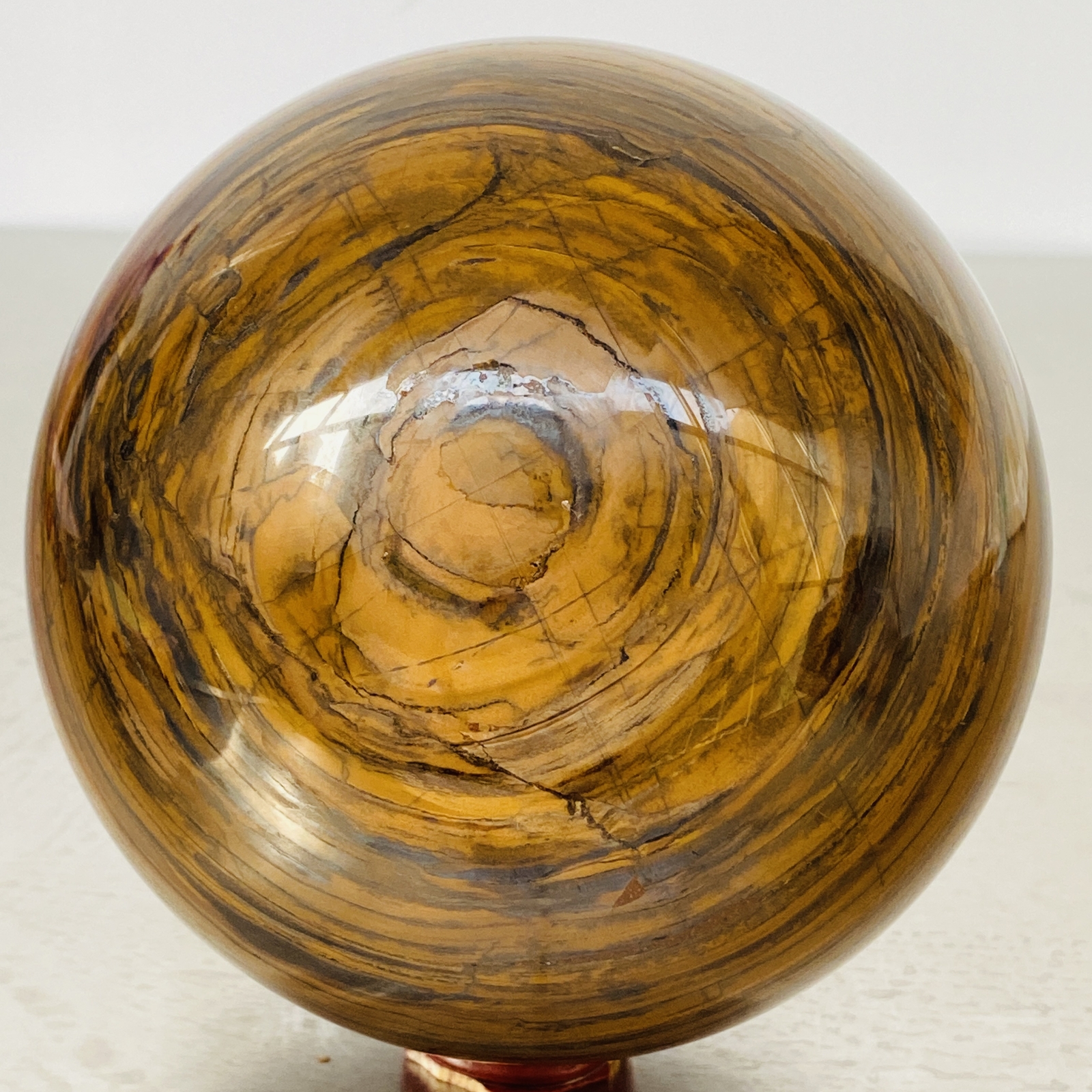 Natural Tiger Eye stone ball quartz crystal ball Reiki healing 3720G