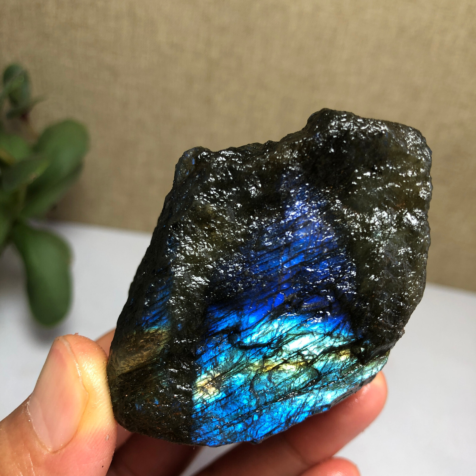 52mm Natural Labradorite Crystal gemstone rough original Specimen 159g g6790