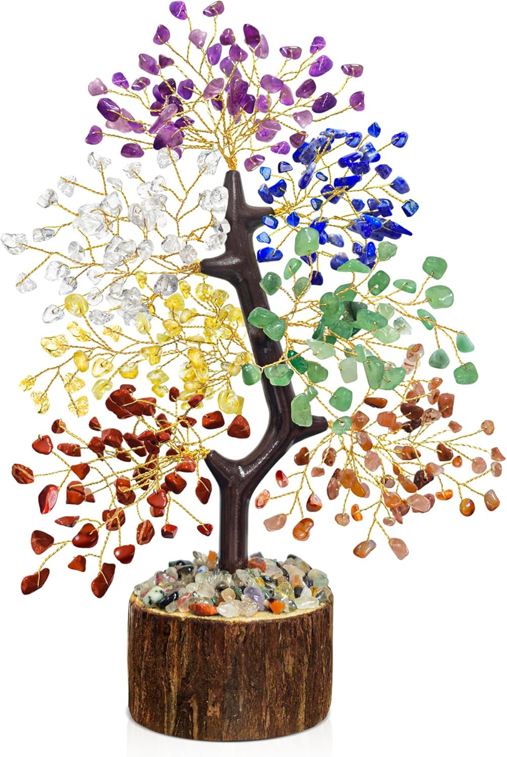 7 Chakra Crystal Tree of Life, Handmade Crystal Decor for Desk, Home Office & Me