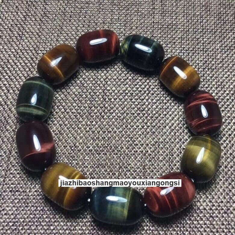 Natural Colorful Rainbow Tiger Eye Stone Crystal Bangle Bracelet Reiki Gems Gift