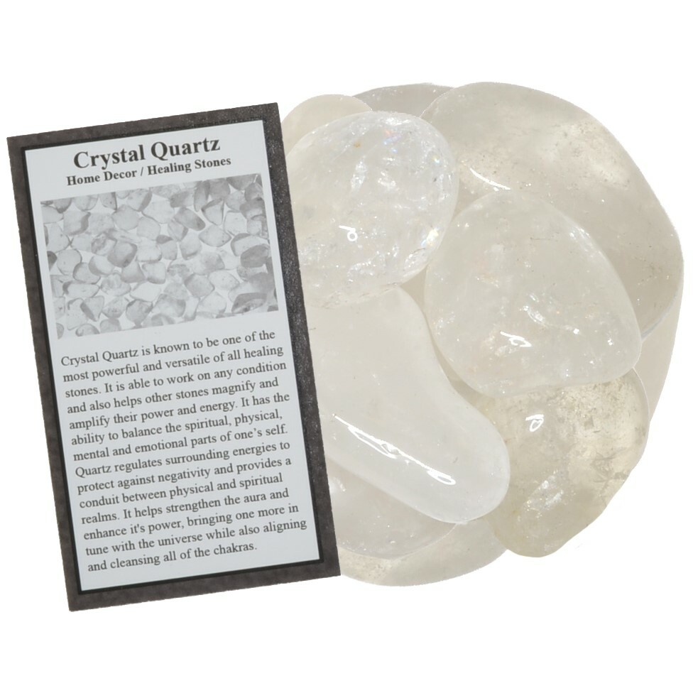3 lbs Crystal Quartz Tumbled Stones – Grade 2 – XLarge – 1.5″ to 2″ Avg.