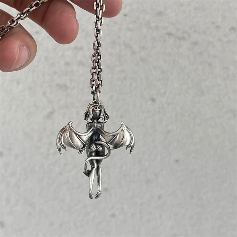 Fashion Jewelry Angel demon wings Pendant Men women Lovers Retro Necklace 1PC