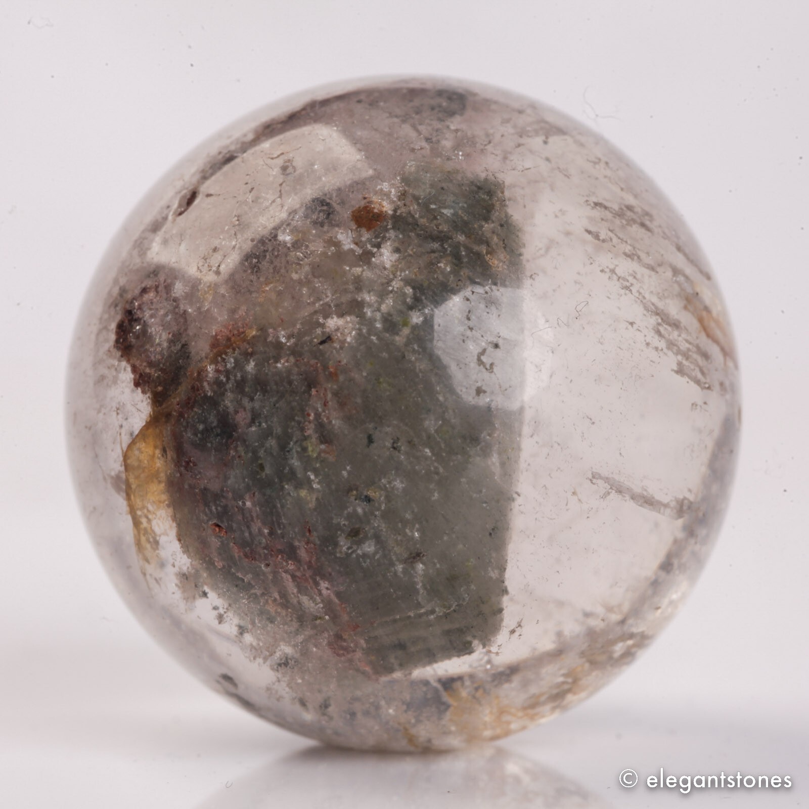 52g33mm Natural Garden/Phantom/Ghost/Lodolite Quartz Crystal Sphere Healing Ball