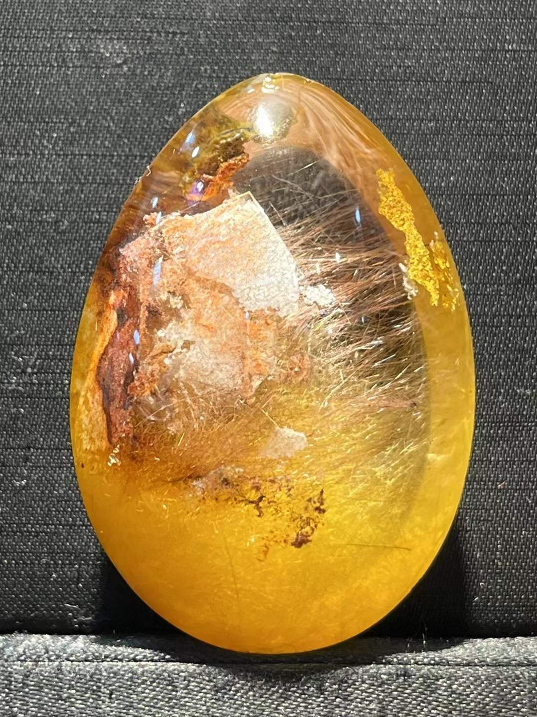 55*38*25mm A++ Natural Gold Rutilated Quartz Titanium Crystal Reiki Pendant Gift