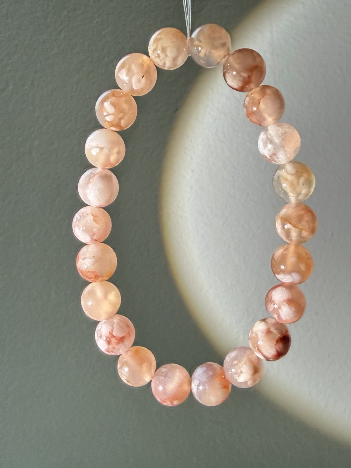 High Quality Natural Flower Agate Cherry Blossom Agate Bracelet | Nice Petals