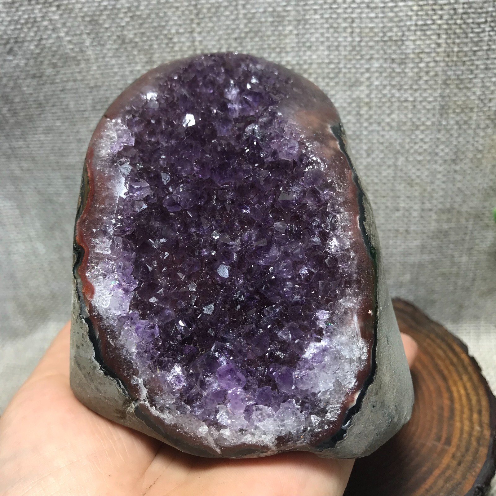 785g Natural Amethyst Cluster Geodes Cut Base Quartz Crystal Healing Specimen 66
