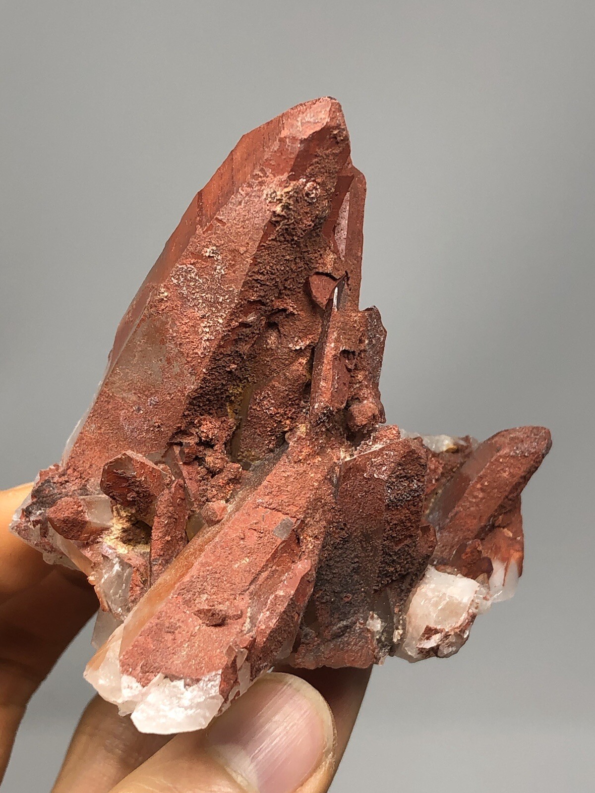 Red Quartz Tabular Wand Crystal Cluster Point Morocco 6.2oz N34