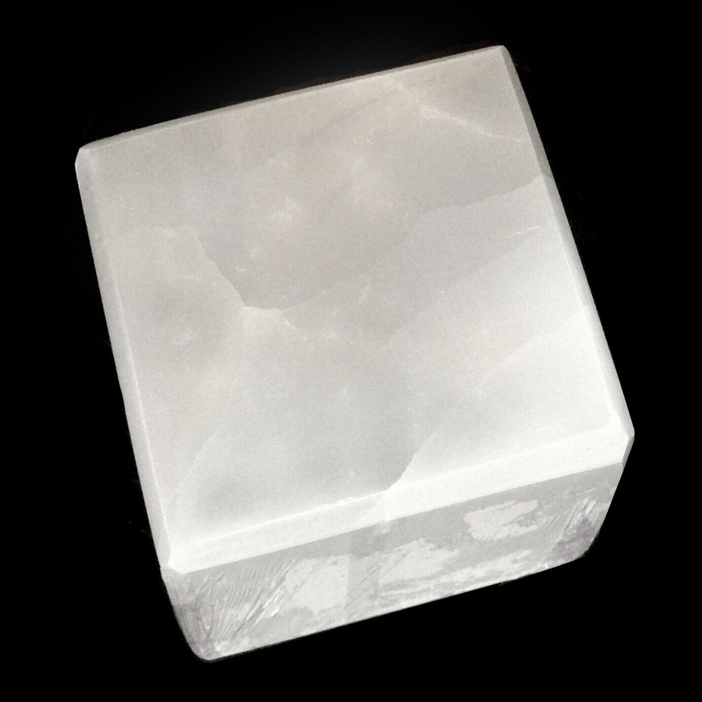 XL Selenite Crystal Charging Cube Plate Tile Square Statio Block Healing Cleanse