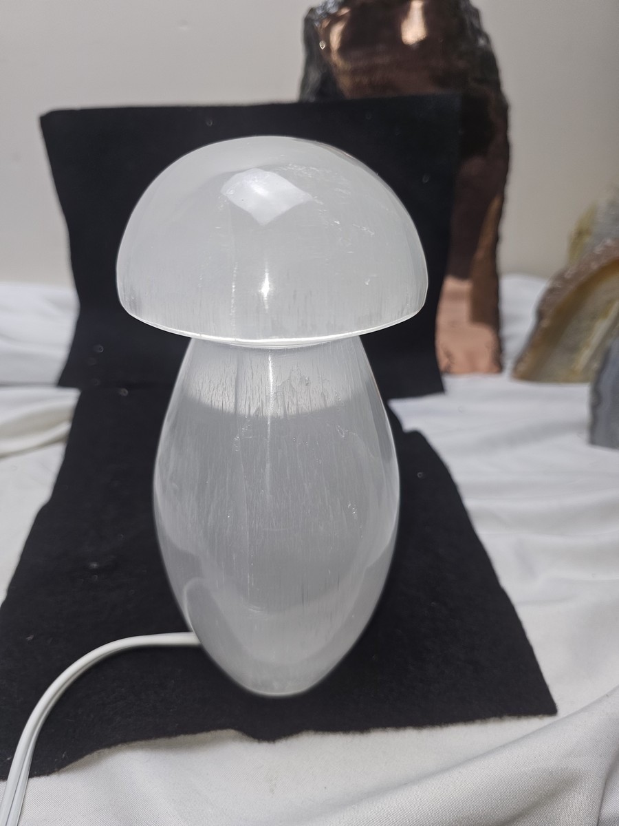 Selenite Mushroom Top Lamps