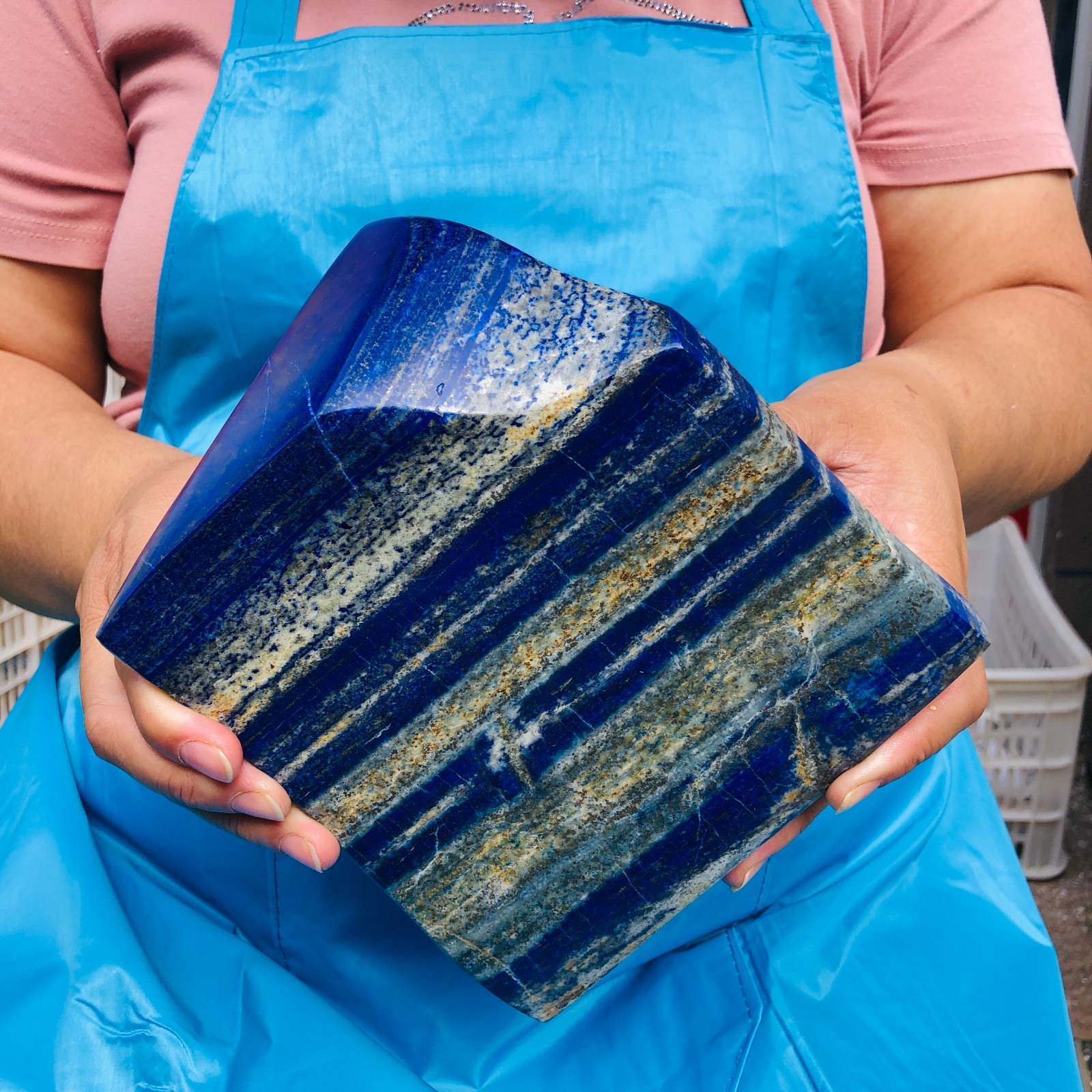 6.4LB Natural high-grade lapis Hand Polished Crystal Mineral Specimen Healing