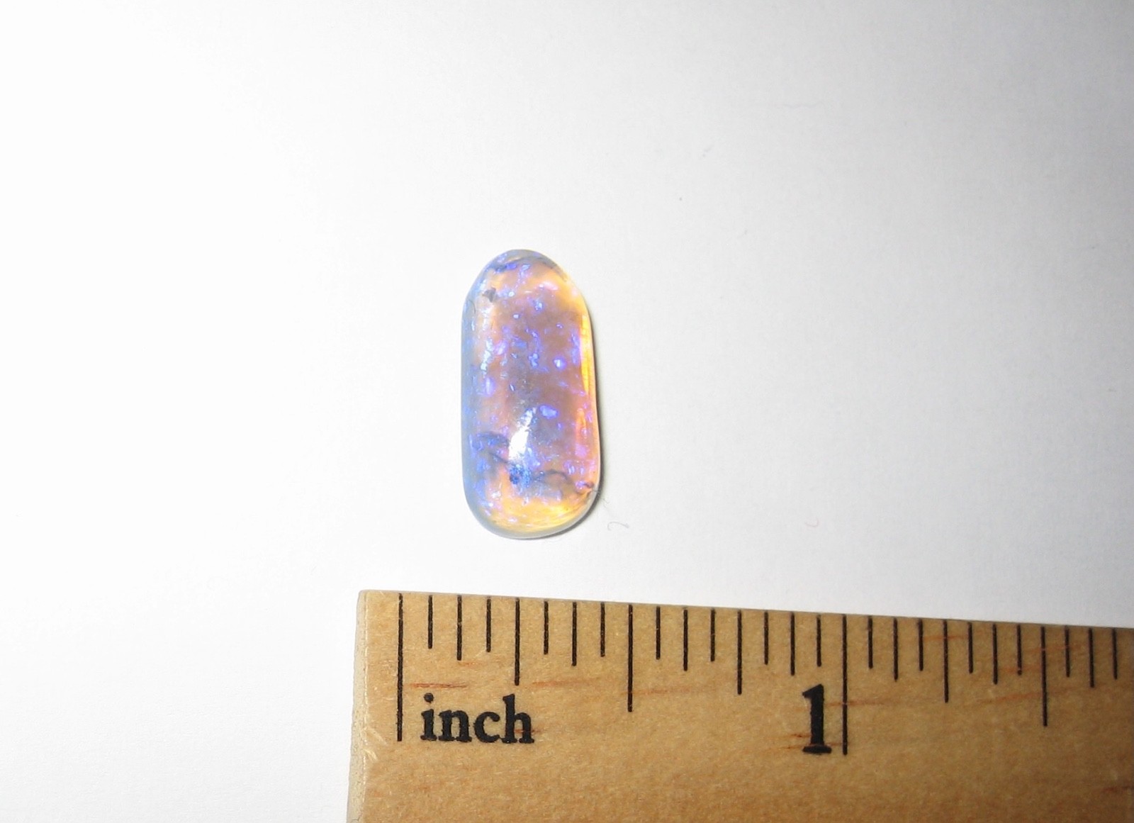 15mm x 7mm POLISHED LIGHTNING RIDGE OPAL CRYSTAL CABOCHON FULL COLOR BLUE 4ct *1