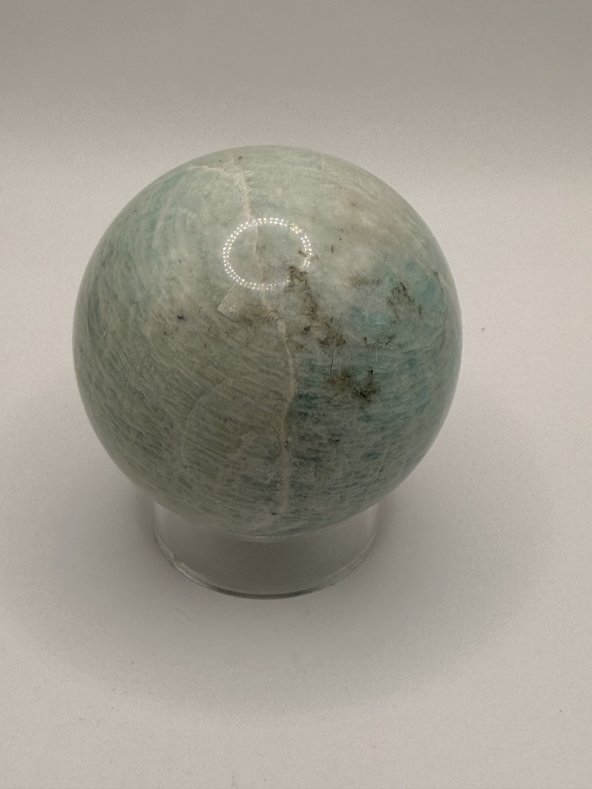 Natural Amazonite Crystal Sphere 50mm 2 inch with Stand Healing Stone
