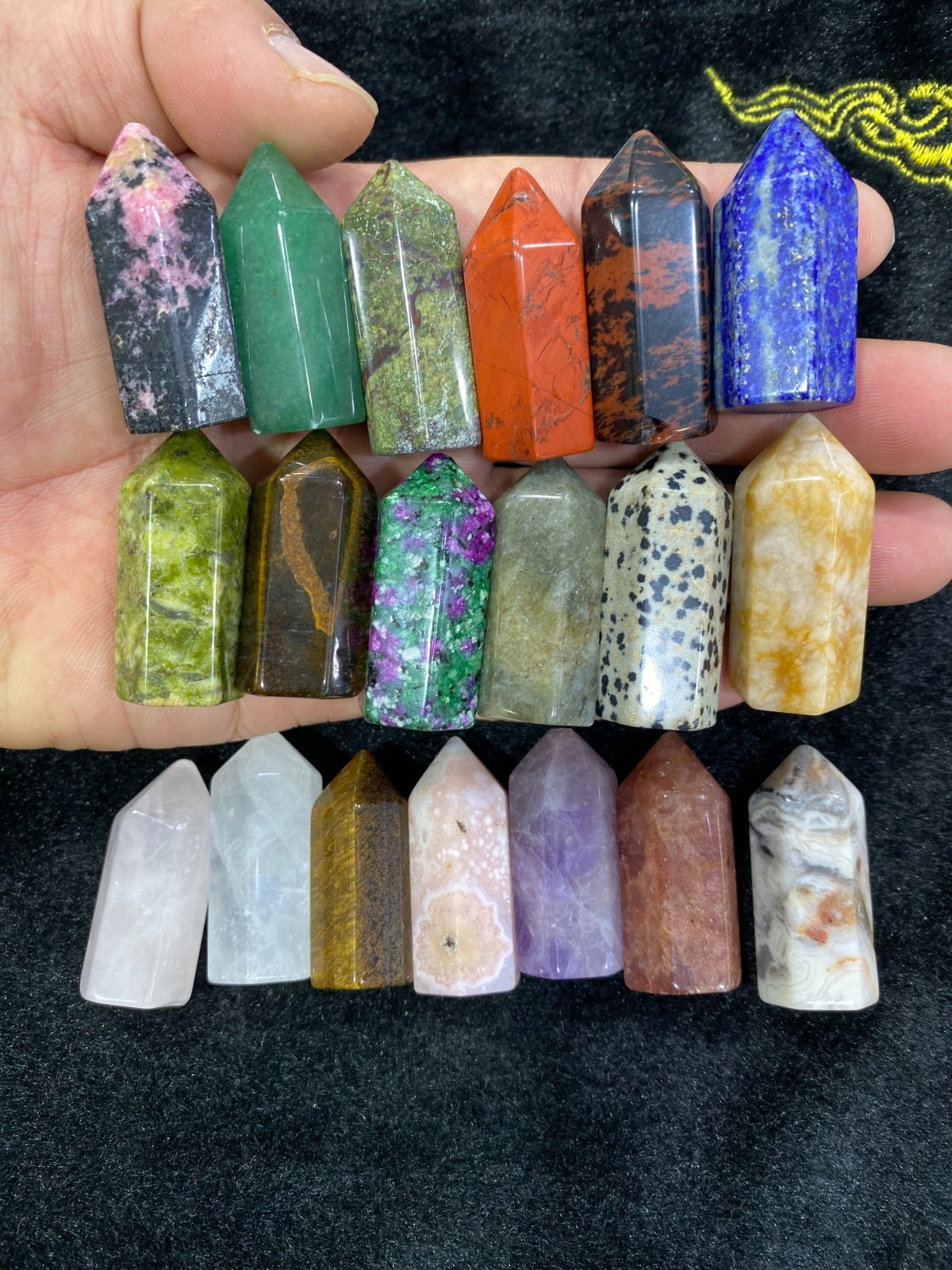 5pcs Natural Mixed Quartz Obelisk Crystals Tower Chakras Point reiki healing