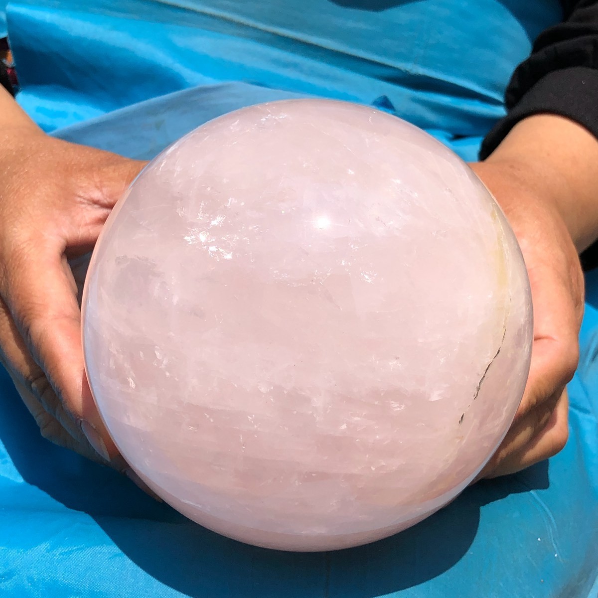 6.13 LB Natural Pink Rose Quartz Crystal Sphere Ball Healing Reiki 5082