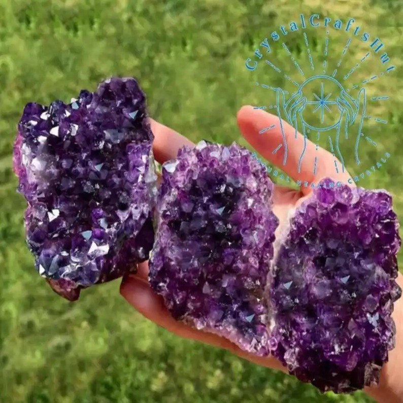 Natural Amethyst Cluster Purple Crystal Stone Healing Crystal Mineral Home Decor