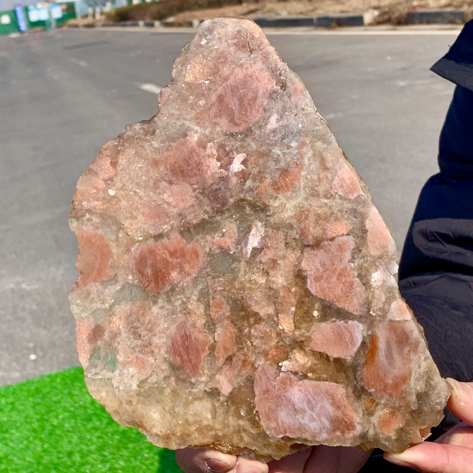 449G Natural Strong SunStone Quartz Crystal Spiritual Restoration