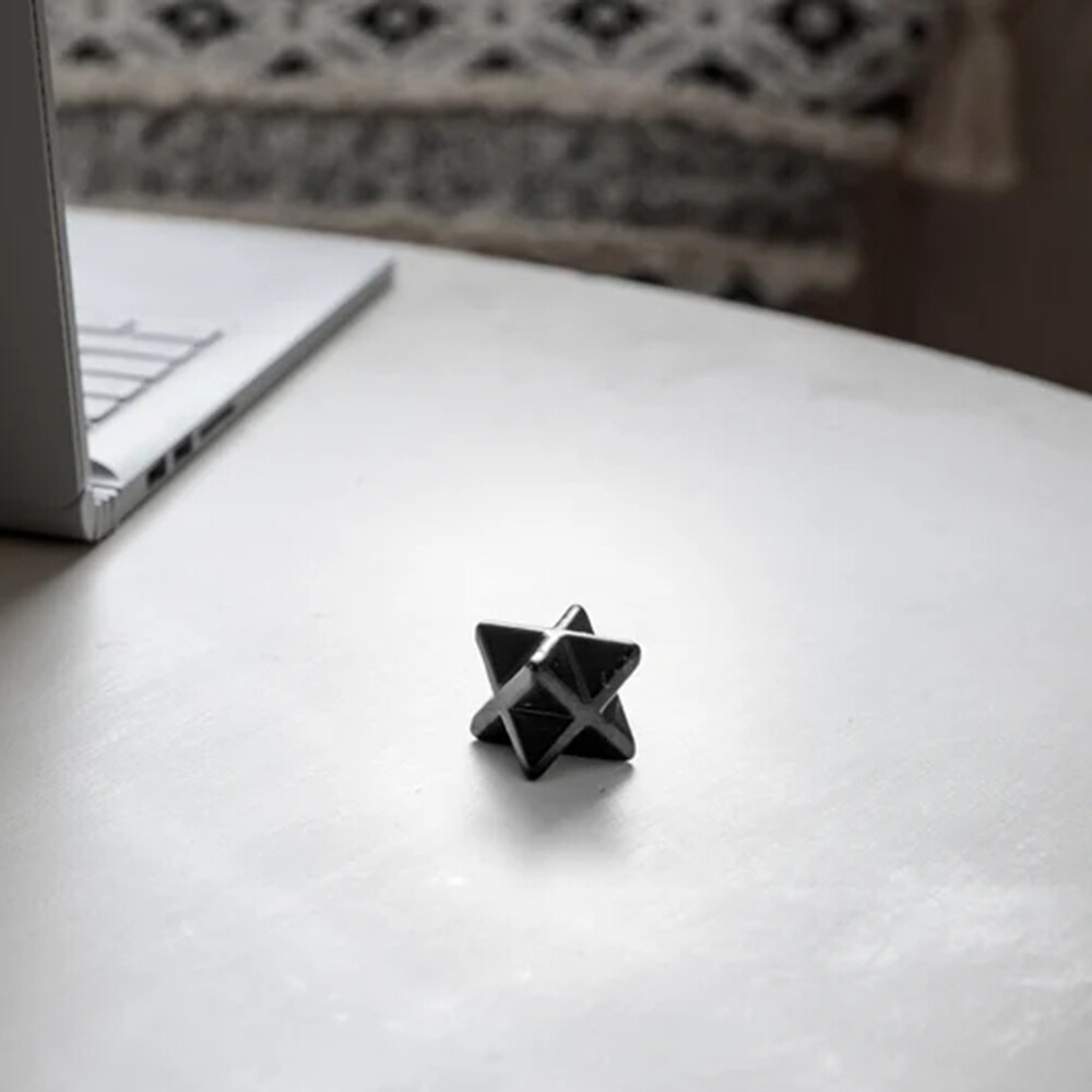 SHUNGITE Crystal Merkaba – Star, EMF Protection, Gothic Home Decor Healing