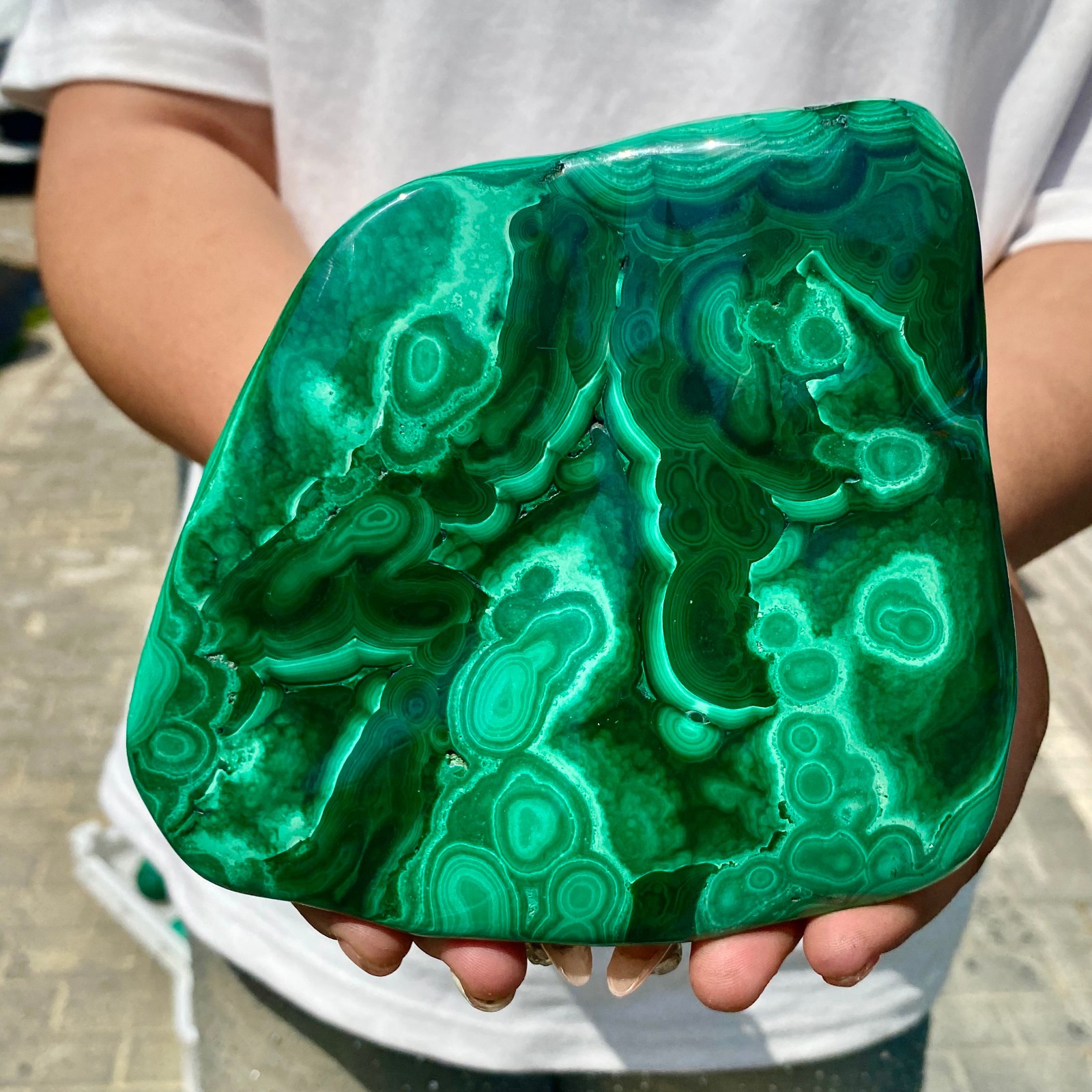 2.73LB Natural glossy Malachite transparent cluster rough mineral sample