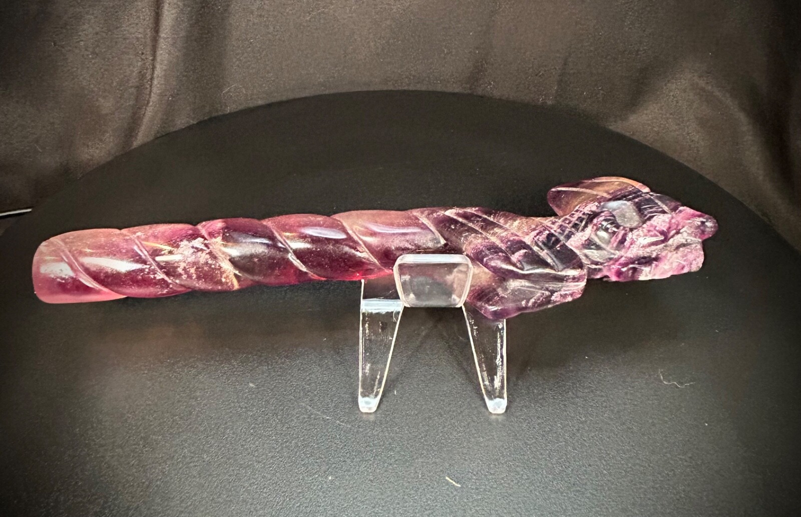 7.75″ Rainbow Fluorite Dragon Wand With Acrylic Stand 8.3oz