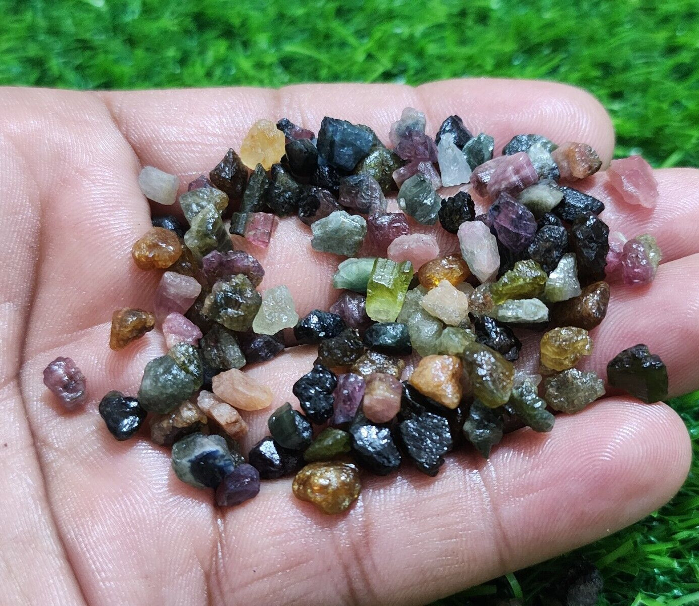 For Jewelry 129 Crt Outstanding Multi Tourmaline Raw Size 5-7 MM Loose Gemstone