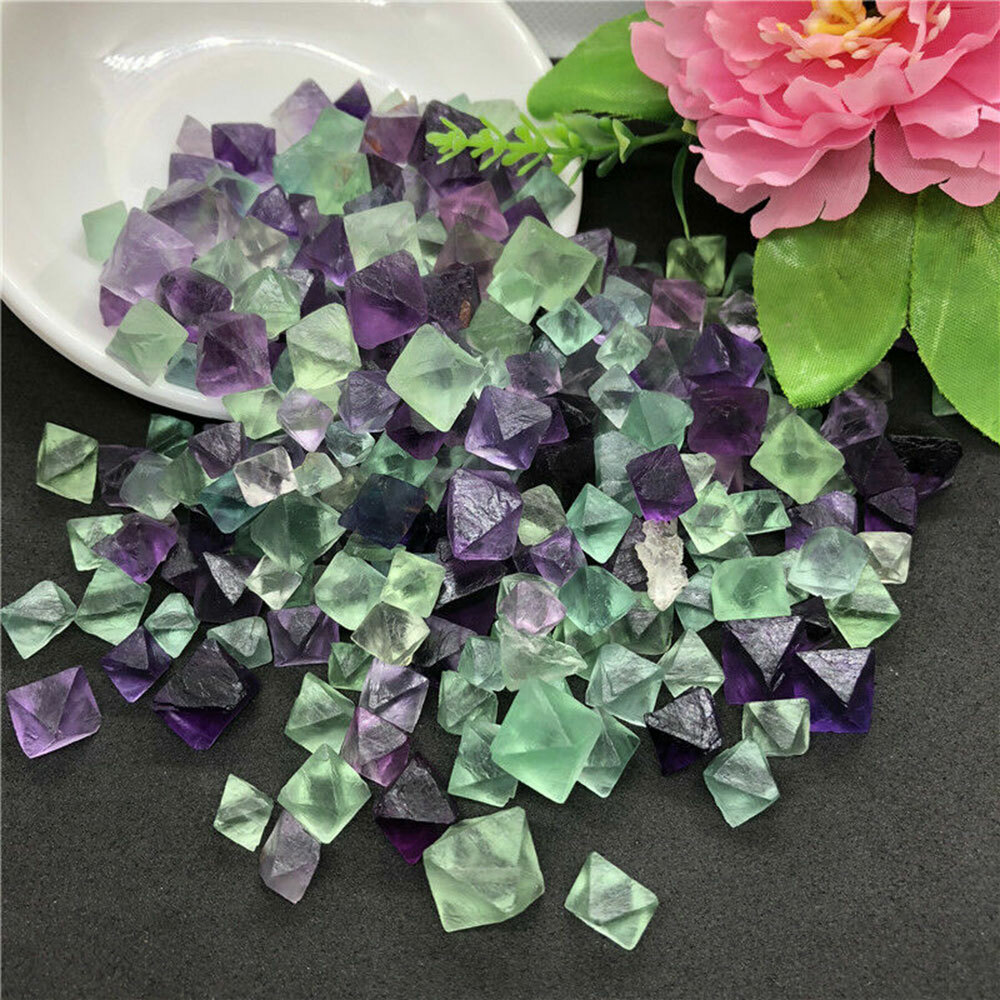 200g Natural Clear Fluorite Octahedron Quartz Crystal Mineral Specimen Reiki Lot